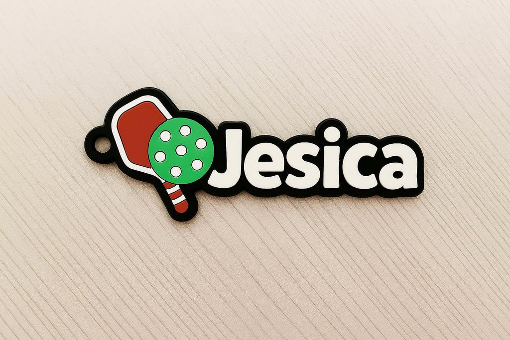 Personalized Pickleball Keychain with name for car keys, backpack, purse, bag - 3D printed - Charm - Custom Colors