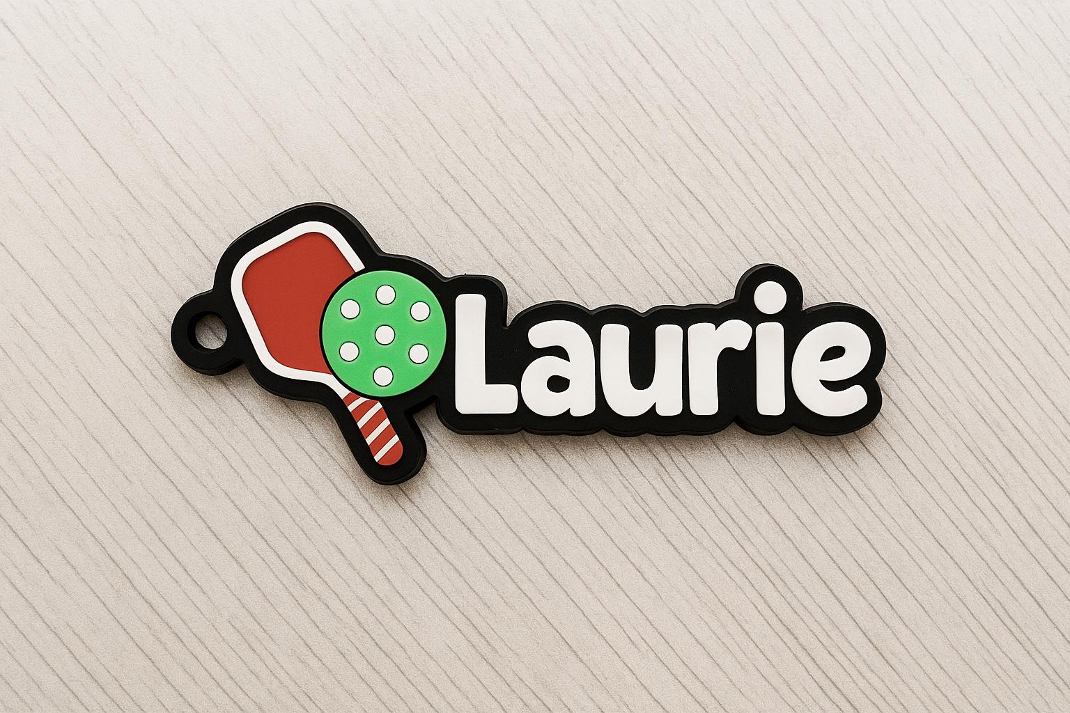 Personalized Pickleball Keychain with name for car keys, backpack, purse, bag - 3D printed - Charm - Custom Colors