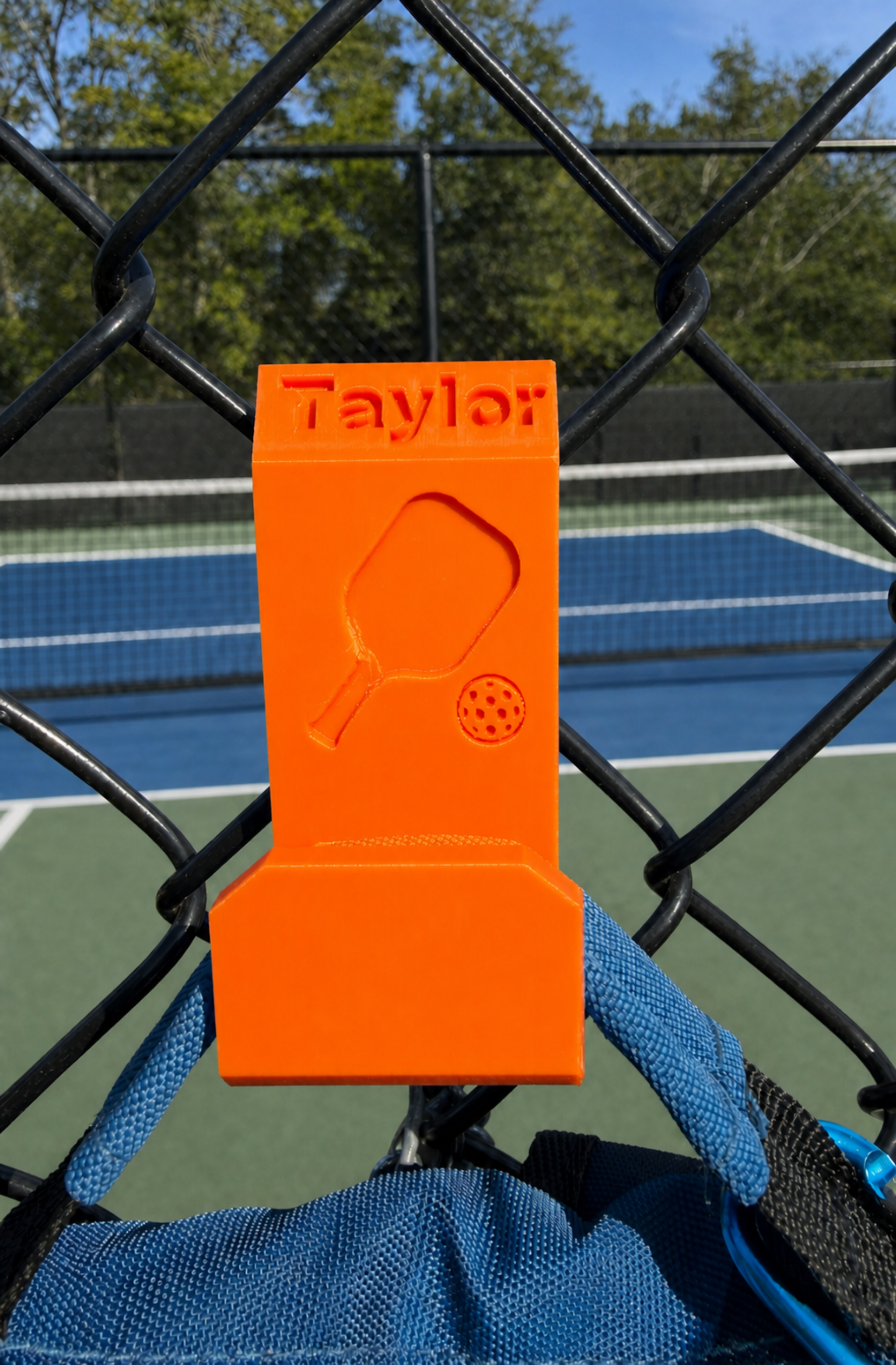 Pickleball Bag Hook - Hang on Fence to keep off ground and customize with your name!