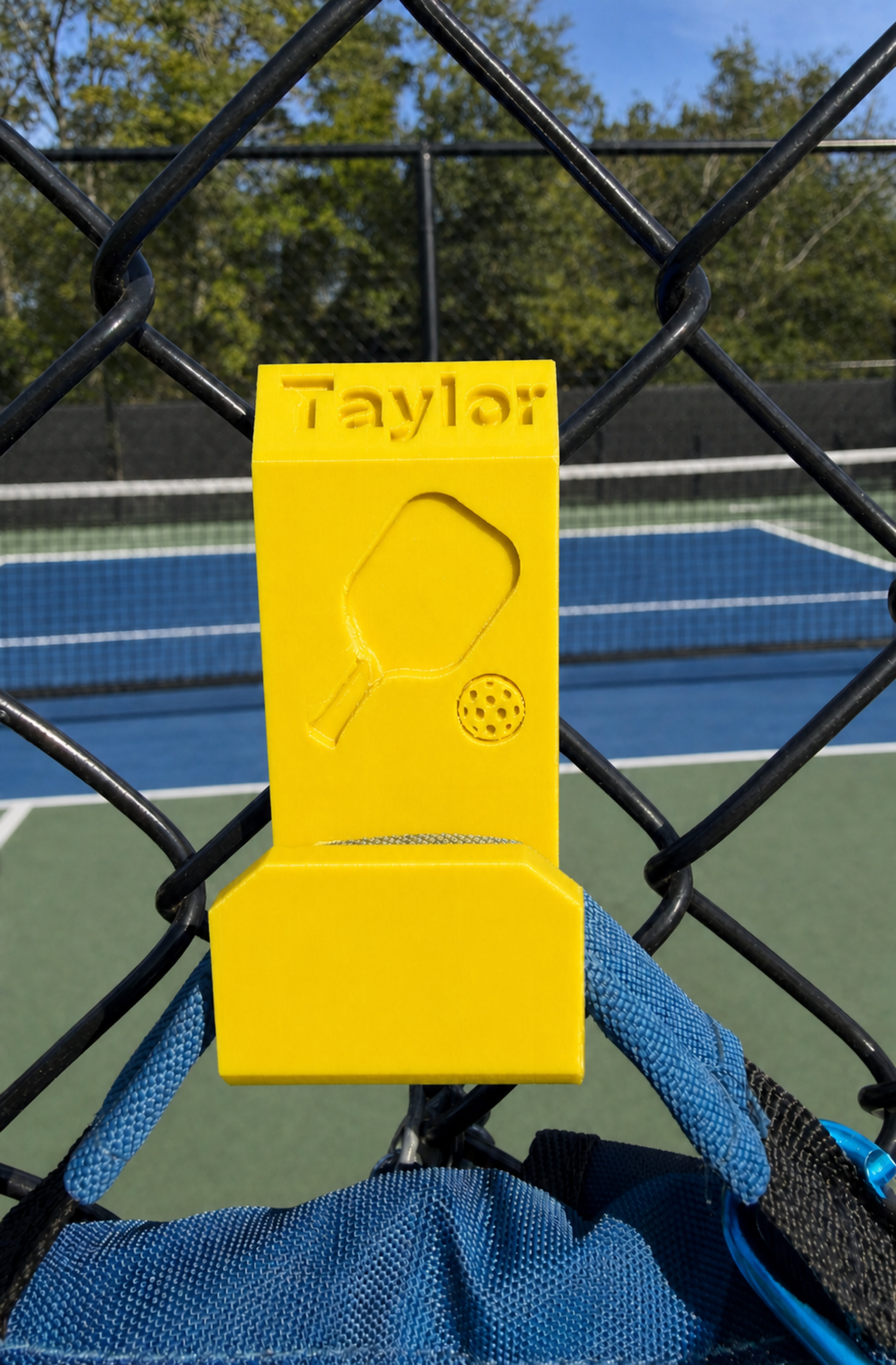 Pickleball Bag Hook - Hang on Fence to keep off ground and customize with your name!