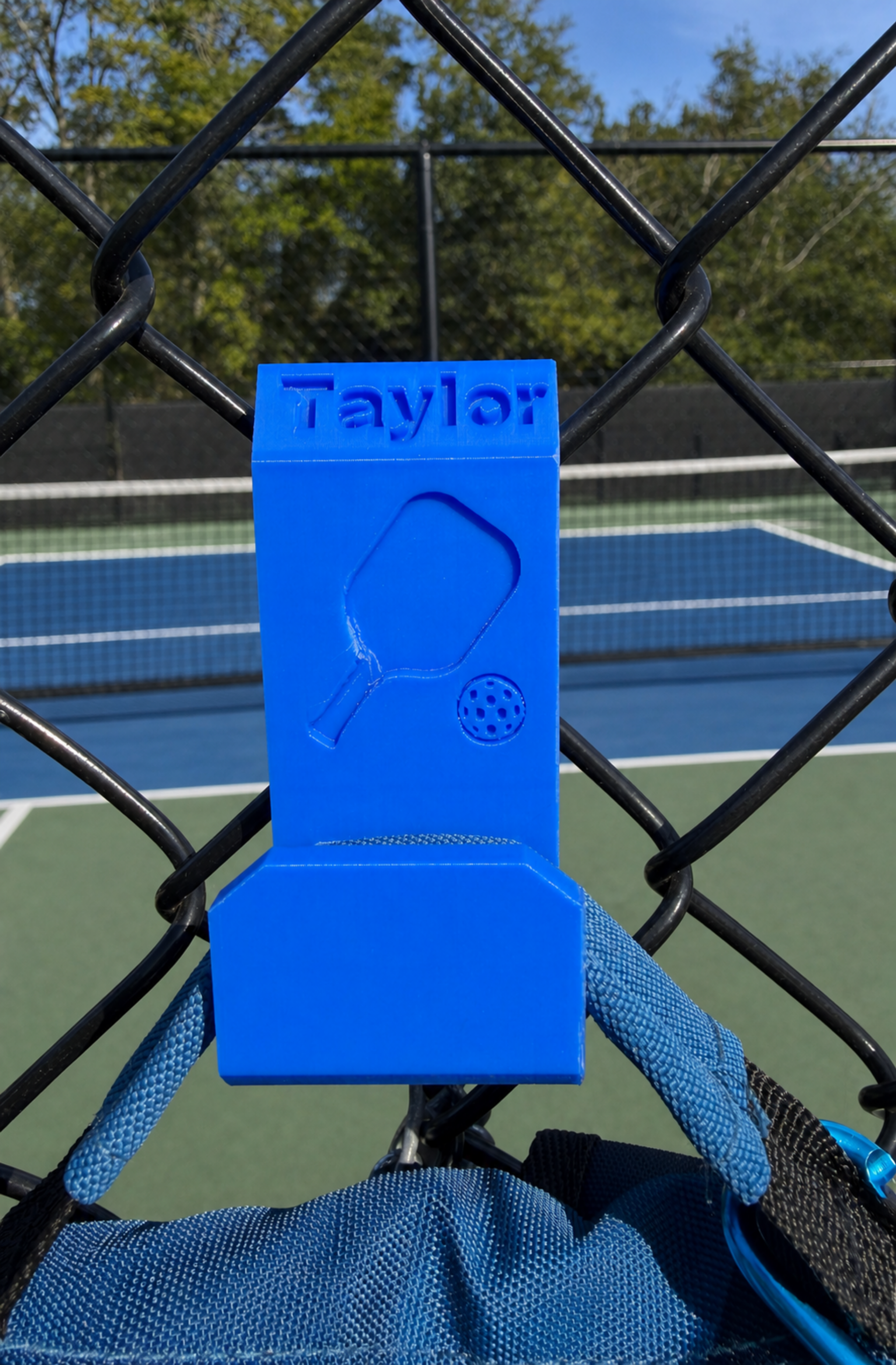 Pickleball Bag Hook - Hang on Fence to keep off ground and customize with your name!