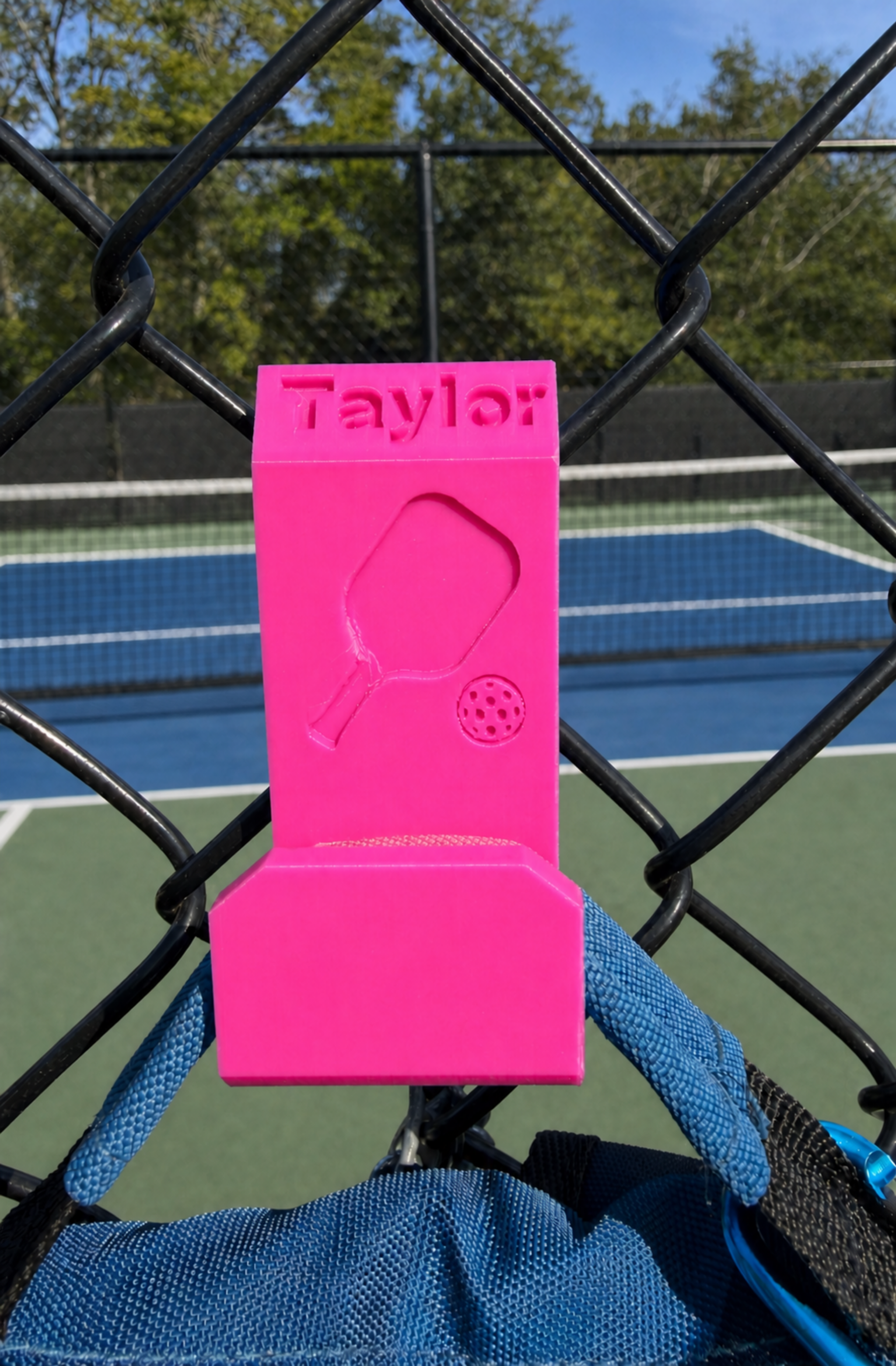 Pickleball Bag Hook - Hang on Fence to keep off ground and customize with your name!