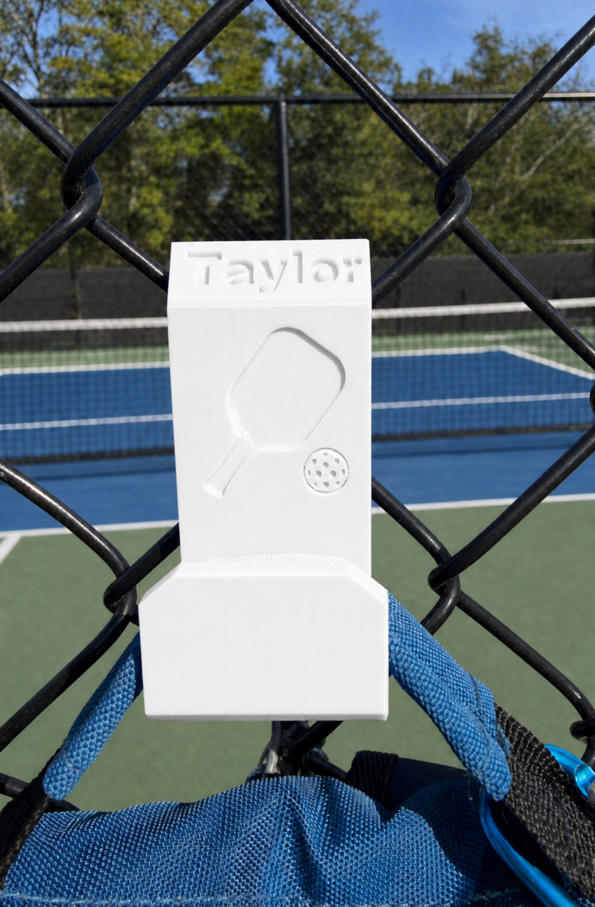 Pickleball Bag Hook - Hang on Fence to keep off ground and customize with your name!