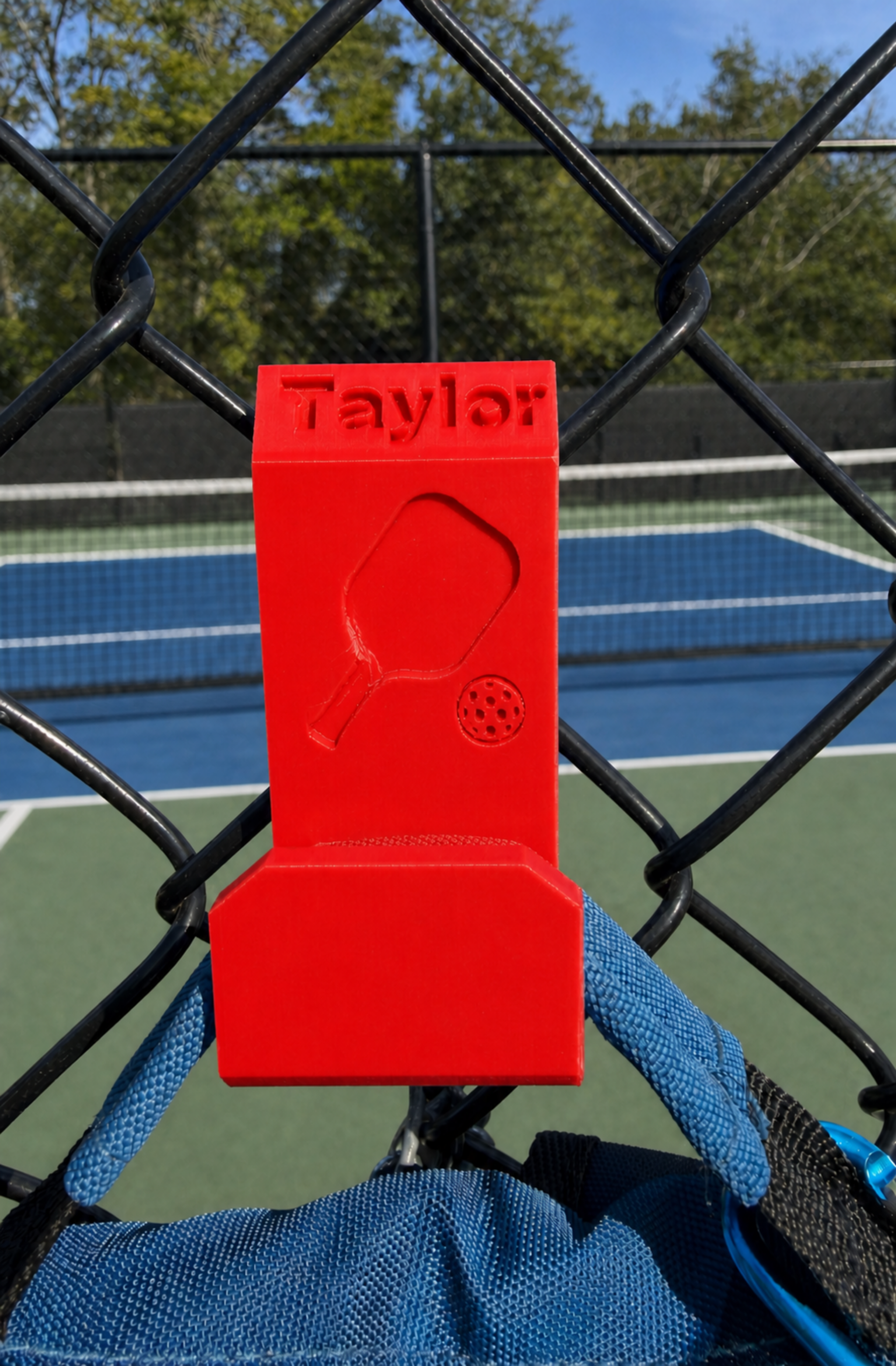 Pickleball Bag Hook - Hang on Fence to keep off ground and customize with your name!