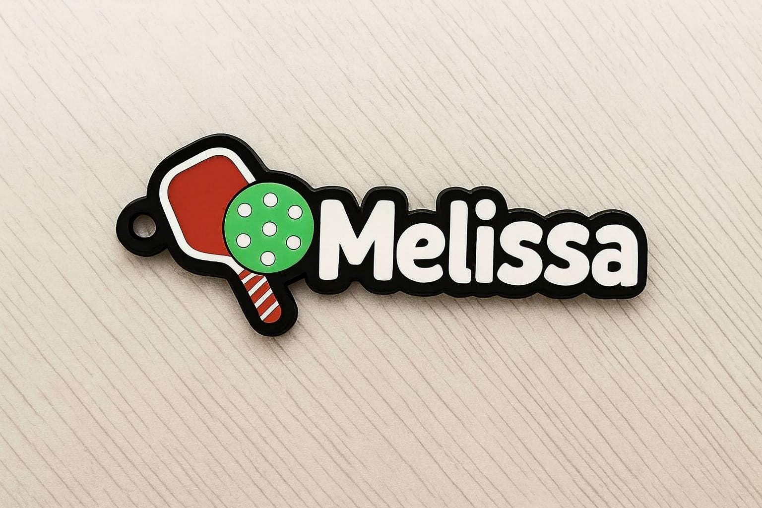 Personalized Pickleball Keychain with name for car keys, backpack, purse, bag - 3D printed - Charm - Custom Colors